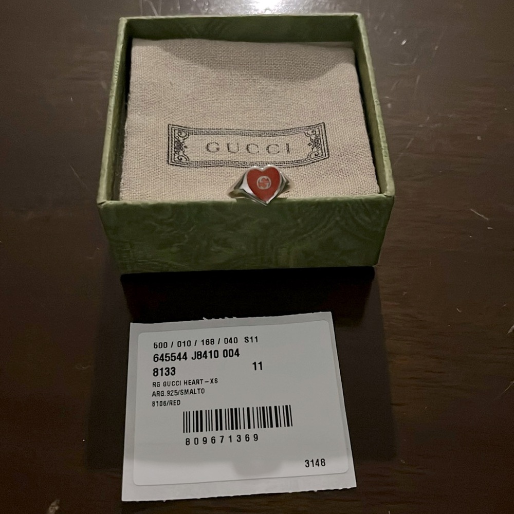 Gucci Heart Ring with Interlocking G